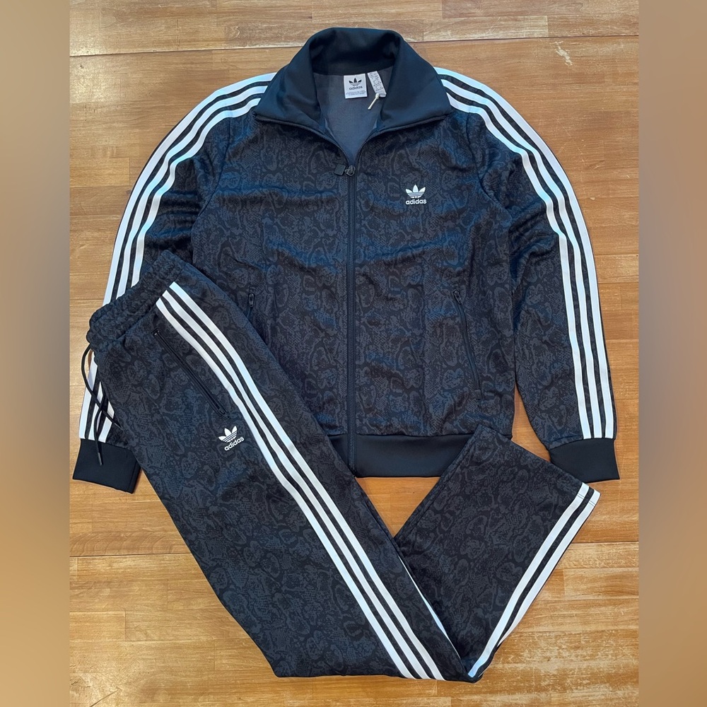ADIDAS Women's Black Snake Print Firebird Track Suit - Picture 4 of 15
